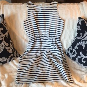 JCrew navy and white striped dress